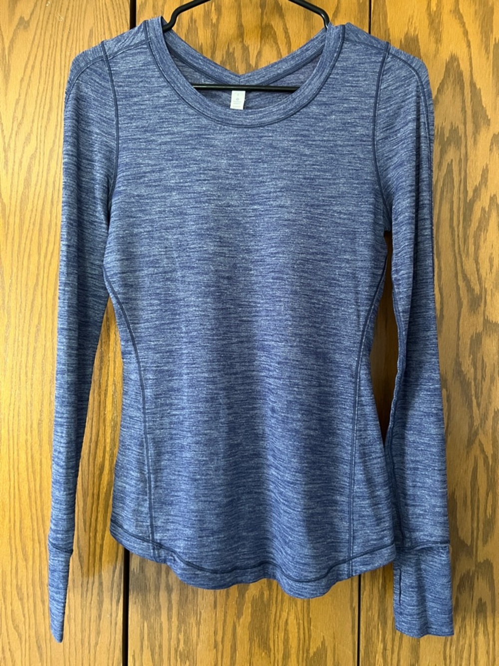 lululemon athletica long sleeve heathered navy top